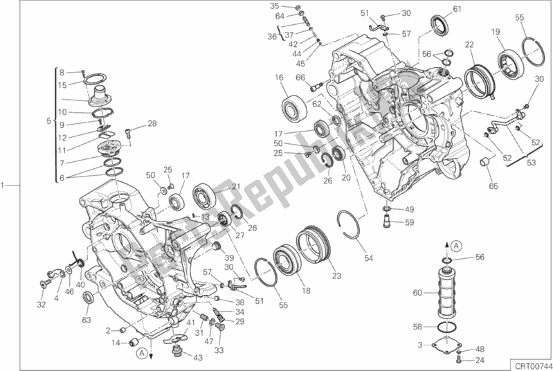 All parts for the 010 - Half-crankcases Pair of the Ducati Monster 1200 S 2020